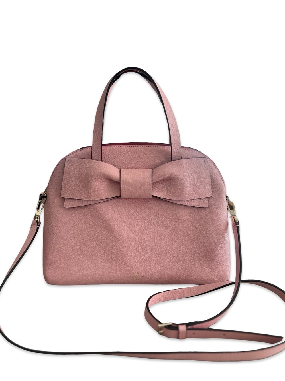 Kate Spade Olive Drive Rose Jade Bow Top Handle Handbag with Crossbody